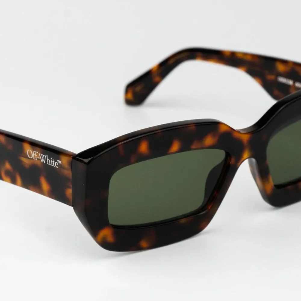 Off-White CHARLOTTE Men Sunglasses Havana Green Rectangle OERI138 CHARLOTTE 6055